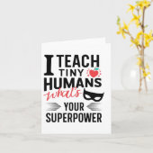 Carte Professeur de super-héros drôle enseignant le supe (Fleur jaune)