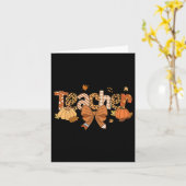 Carte Professeur de Thanksgiving Leopard Citrouille Auto (Fleur jaune)