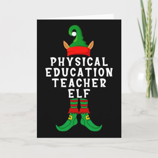 Carte Professeur d'éducation physique Elf Funny Noël Xma (Devant)
