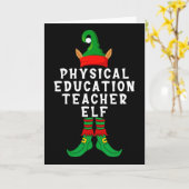 Carte Professeur d'éducation physique Elf Funny Noël Xma (Fleur jaune)