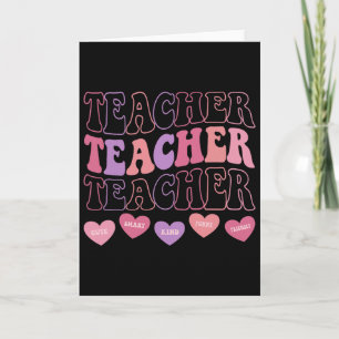 Carte Professeur drôle coeurs Saint-Valentin filles femm