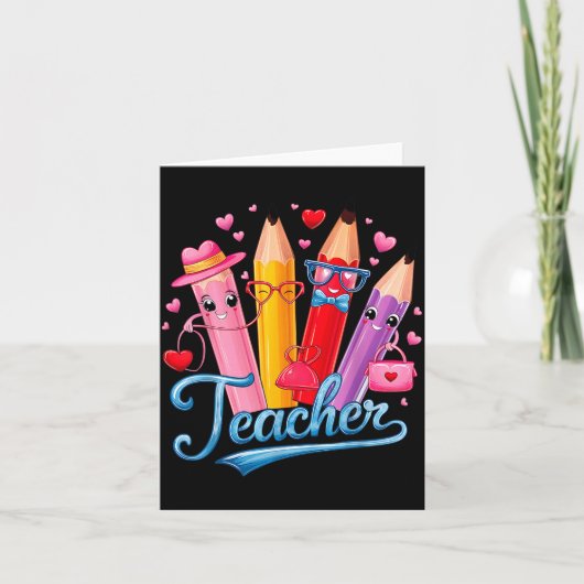 Carte Professeur drôle Saint-Valentin Art Thème d'amour (Devant)