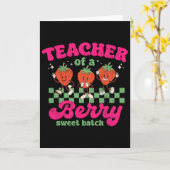Carte Professeur d'un design de fraise Tch fun sucré aux (Fleur jaune)