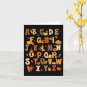 Carte Professeur Enfants Alphabet Dinde Citrouille Autom (Fleur jaune)