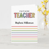 Carte Professeur Futur Personnalisé Coloré Cute (Fleur jaune)