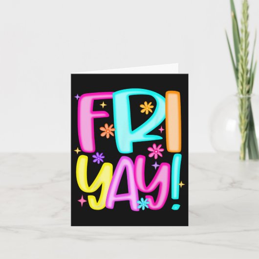Carte Professeur Happy Friyay Week-end Vendredi Preppy R (Devant)
