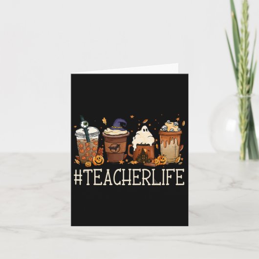 Carte Professeur Horreur Automne Café Effrayant Hallowee (Devant)