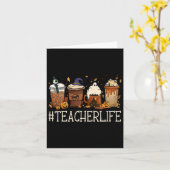 Carte Professeur Horreur Automne Café Effrayant Hallowee (Fleur jaune)