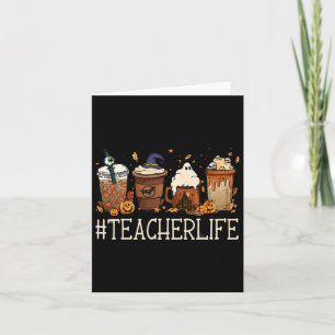 Carte Professeur Horreur Automne Café Effrayant Hallowee