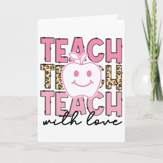 Carte Professeur Léopard Appréciation Enseigner Avec Amo (Devant)