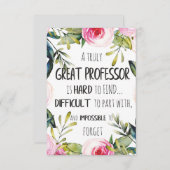 Carte Professeur Merci Appréciation Cadeau Décor de bure (Devant / Derrière)