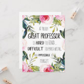 Carte Professeur Merci Appréciation Cadeau Décor de bure (Devant/Arrière en situation)