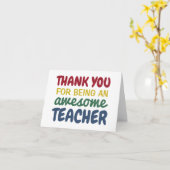 Carte Professeur merci arc-en-ciel (Fleur jaune)