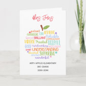 Carte professeur merci mot de retraite art apple (Devant)