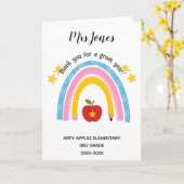 Carte professeur merci mot de retraite art apple (Fleur jaune)