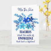 Carte Professeur merci pomme plante graines connaissance (Fleur jaune)