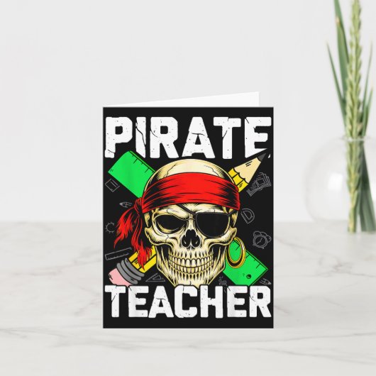 Carte Professeur pirate crâne drôle  (Devant)