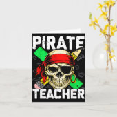 Carte Professeur pirate crâne drôle  (Fleur jaune)