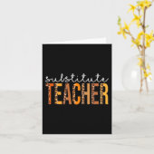 Carte Professeur remplaçant léopard Mignon Automne Merci (Fleur jaune)