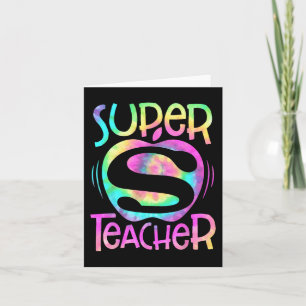 Carte Professeur Retour À L'École Pomme Tie Dye Funny Pr