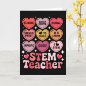 Carte Professeur STEM Saint-Valentin Science Technologie (Fleur jaune)