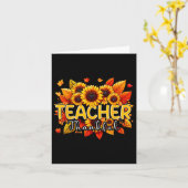 Carte Professeur Thanksgiving Sunflowers Fall Prou (Fleur jaune)