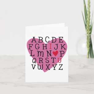 Carte Professeur Valentine Je T'aime Alphabet Je T'aime