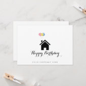 Carte Profession Immobilier Happy Anniversaire Realtor (Devant/Arrière en situation)