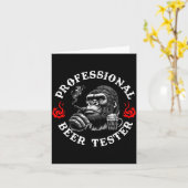 Carte Professional Beer Tester Funny Drinking Monkey Quo (Fleur jaune)