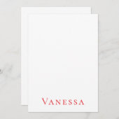 Carte Professional classical font own name custom red (Devant / Derrière)
