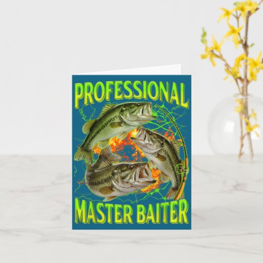 Carte Professional Master Baiter Funny Fishing Meme Boot (Fleur jaune)