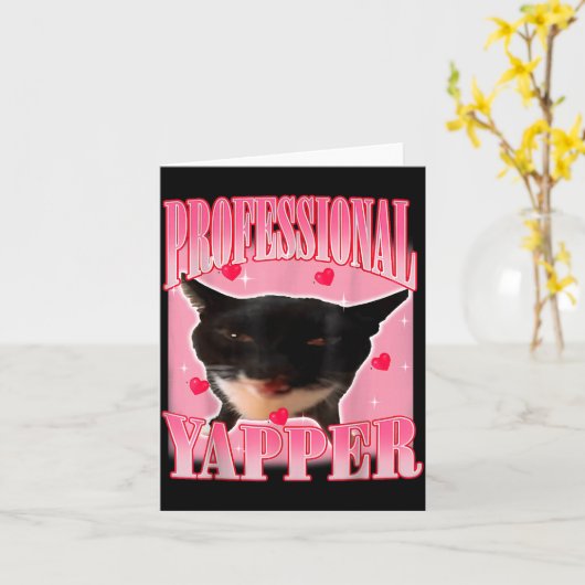 Carte Professional Yapper Cat Funny Oddly Specific Dank (Fleur jaune)