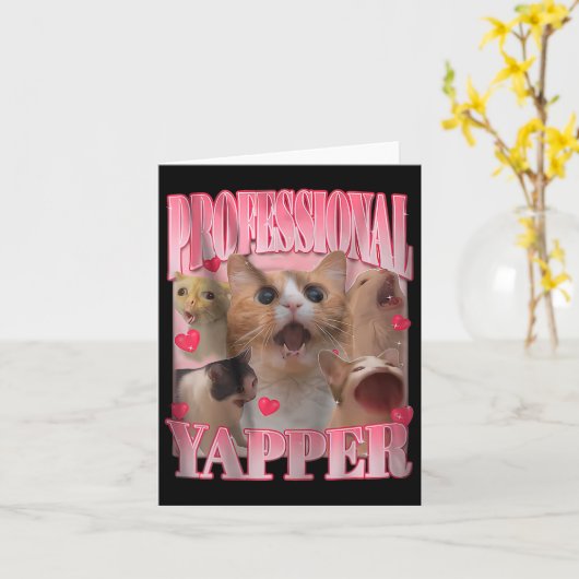 Carte Professional Yapper Chat Drôle Mème (Fleur jaune)