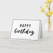 Carte Professionnel Black Business Joyeux anniversaire (Fleur jaune)