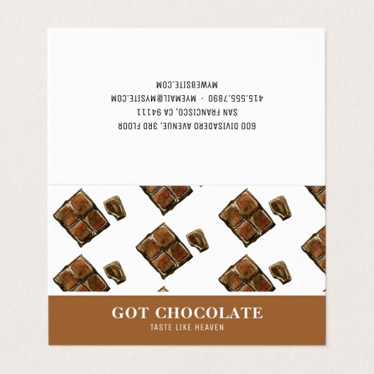 Carte professionnelle Brown moderne au chocolat (Extérieur déplié)