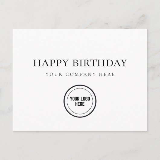 Carte professionnelle d'anniversaire avec logo d'e (Devant)