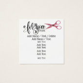 Carte professionnelle et de boîtier / étiquette (Dos)