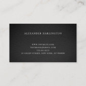 Carte professionnelle noire moderne. Homme simple (Dos)
