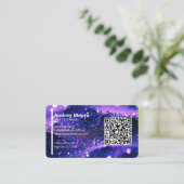 Carte professionnelle pourpre tendance QR Code Nai (Debout devant)