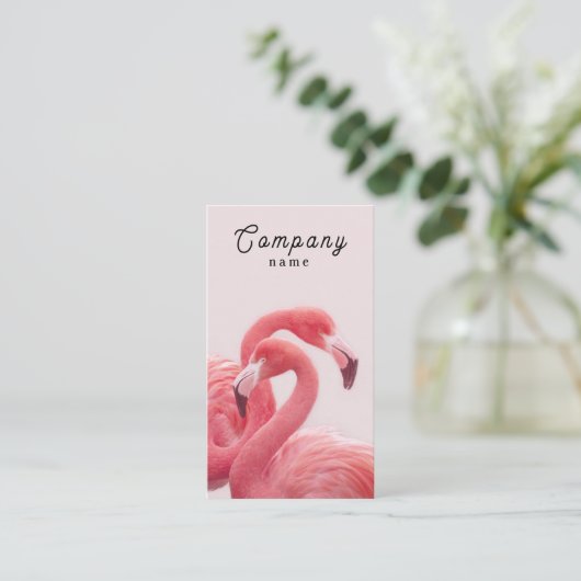 Carte professionnelle Premium Vector Flamant rose (Debout devant)