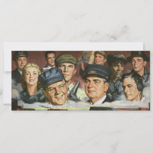 Carte Professions commerciales, patriotisme Vintage