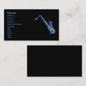 Carte profil bleu saxophone (Devant / Derrière)