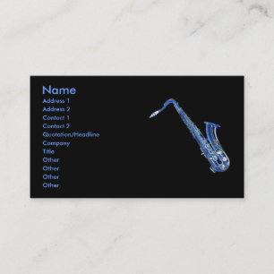 Carte profil bleu saxophone