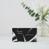 Carte Profil Entreprise Abstrait Argent Noir (Debout devant)