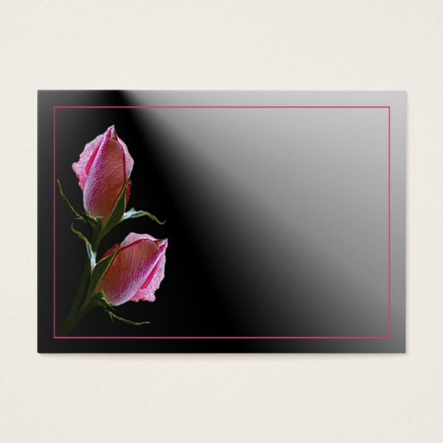 Carte profil noir Rose double (Devant)