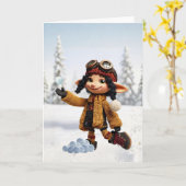 Carte Profiter d'une journée de neige (Fleur jaune)