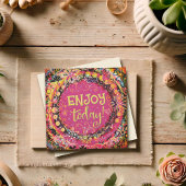 Carte Profitez Aujourd'Hui Plutôt Rose Floral Inspirivée