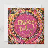 Carte Profitez Aujourd'Hui Plutôt Rose Floral Inspirivée (Devant)