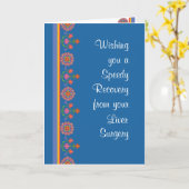 Carte Profitez de la chirurgie du foie Rangoli Bordure B (Fleur jaune)