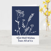 Carte Profitez de Plantes blancs du groupe sur Navy Blue (Fleur jaune)